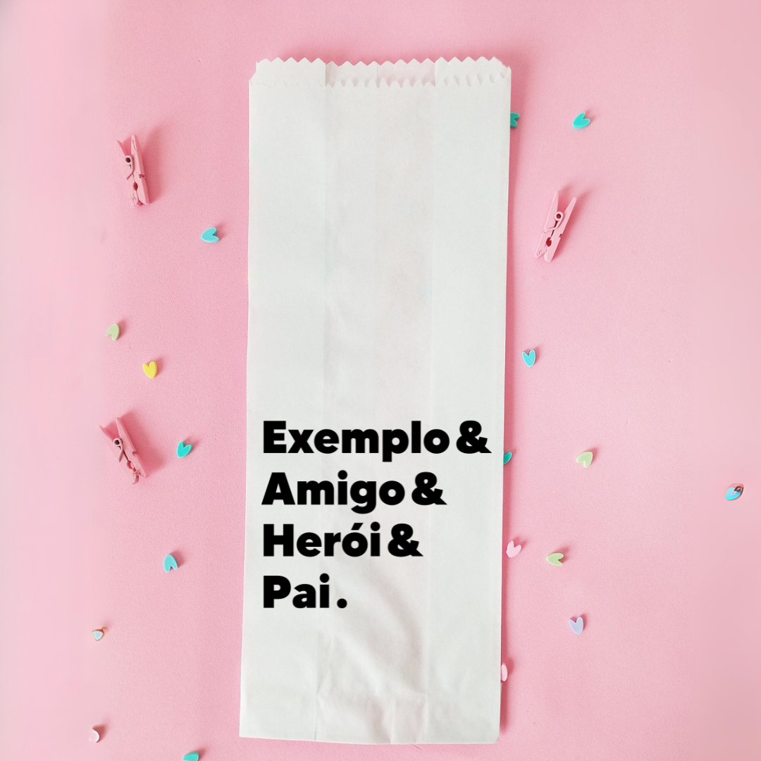 25 UN Saco de papel branco Dia dos Pais | Embalagem para mimo | Feliz dia dos Pais | Exemplo e amigo