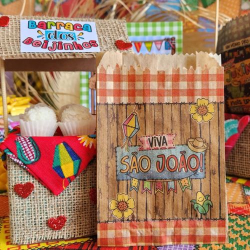 25UN  Embalagem de papel pardo 10x15 cm | Festa Junina | Viva São João