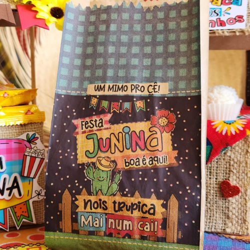 25UN Embalagem de papel pardo 10x20 cm | Festa Junina | Um mimo pro cê