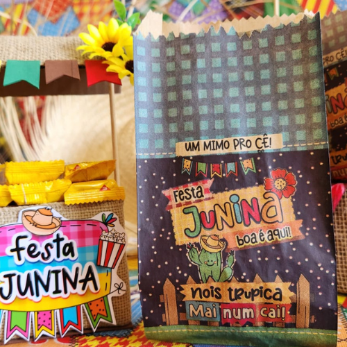 25UN Embalagem de papel pardo 10x20 cm | Festa Junina | Um mimo pro cê