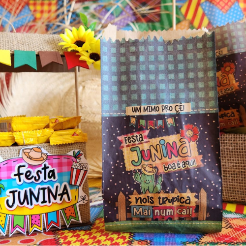 25UN Embalagem de papel pardo 10x20 cm | Festa Junina | Um mimo pro cê