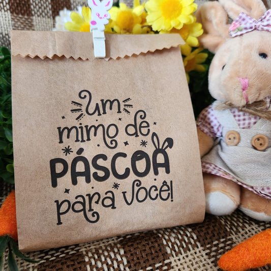 25 Un Saquinhos de papel pardo para lembrancinha de páscoa| Saquinho de papel páscoa|Um mimo de páscoa