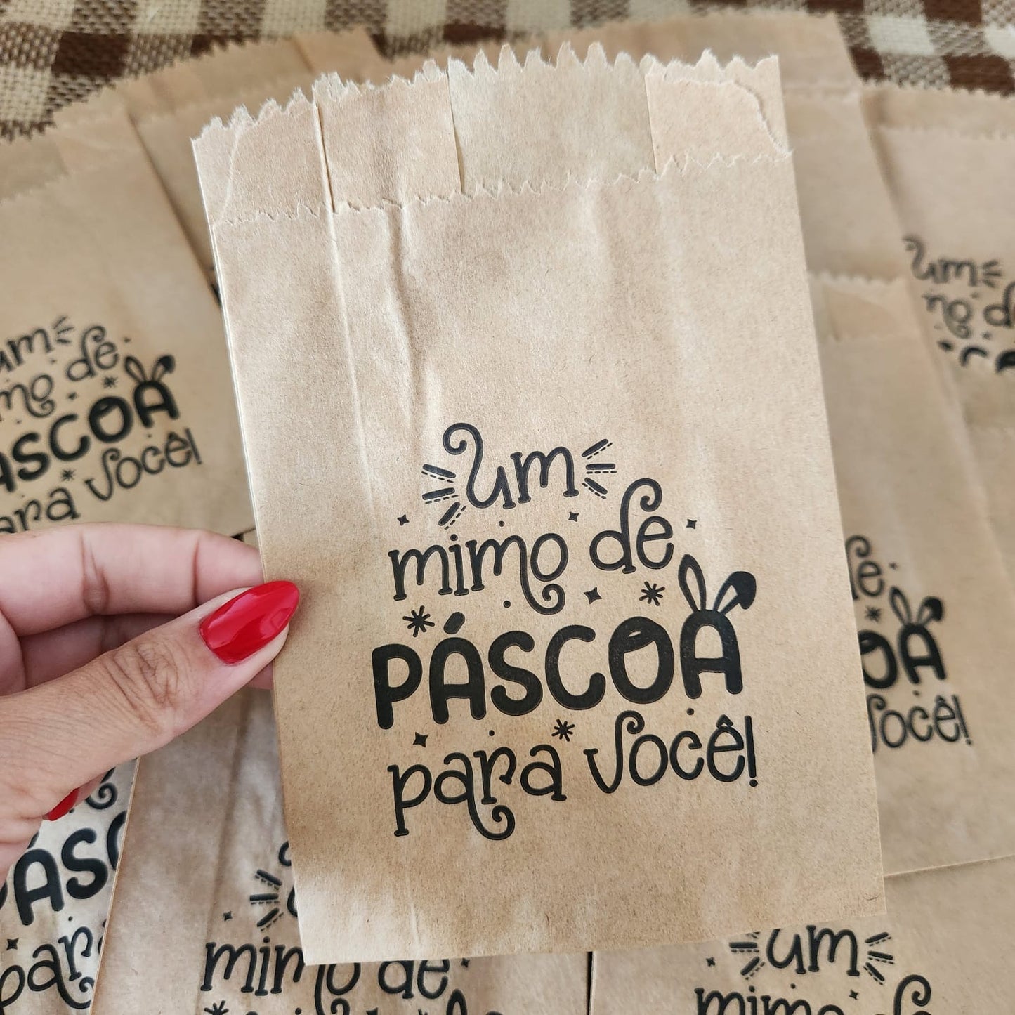 25 Un Saquinhos de papel pardo para lembrancinha de páscoa| Saquinho de papel páscoa|Um mimo de páscoa