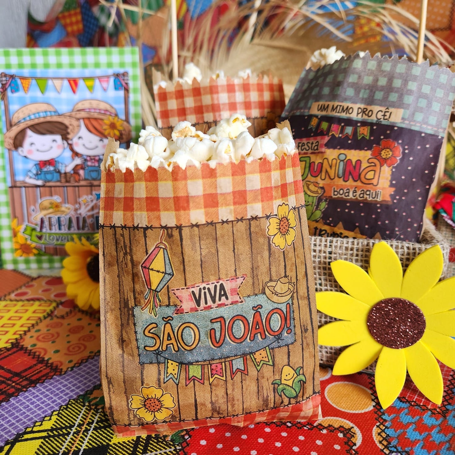 25UN  Embalagem de papel pardo 10x15 cm | Festa Junina | Viva São João