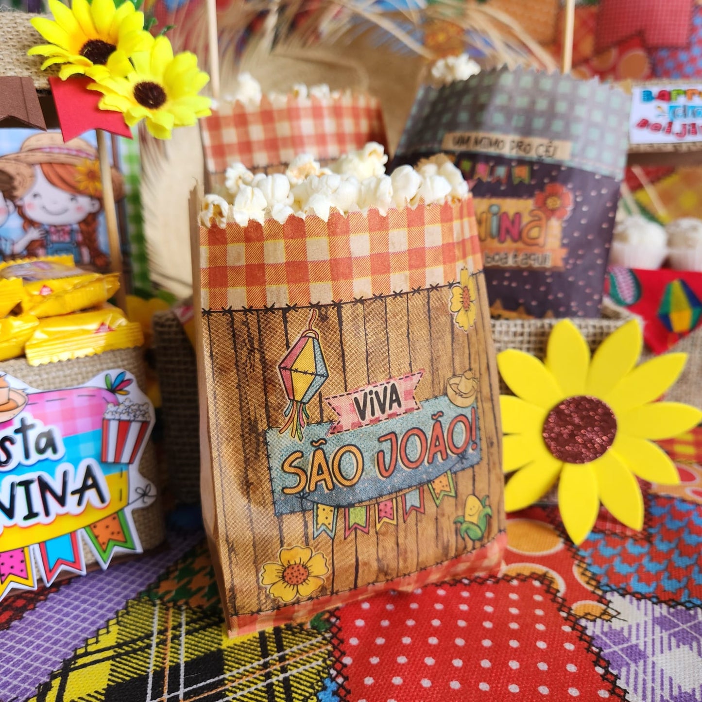 25UN  Embalagem de papel pardo 10x15 cm | Festa Junina | Viva São João