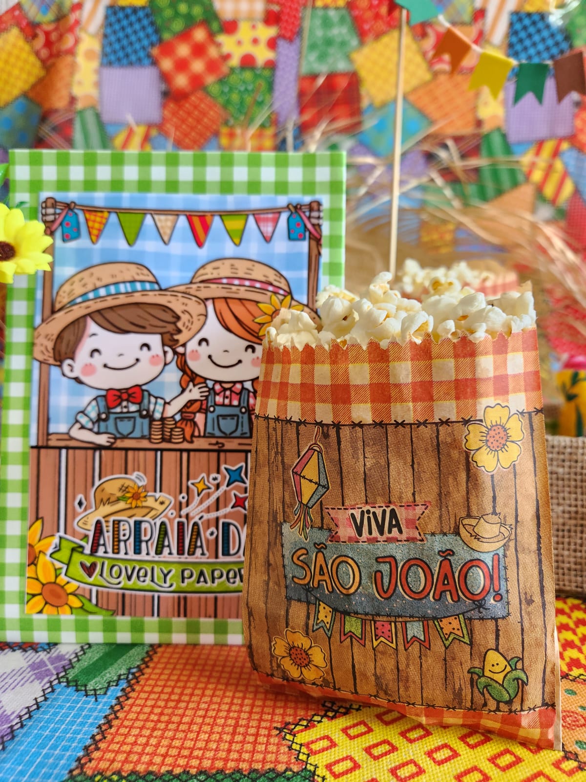 25UN  Embalagem de papel pardo 10x15 cm | Festa Junina | Viva São João