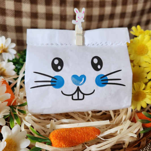 25UN Saquinho de papel Coelho da páscoa Azul 10x12CM | Mimo de páscoa | Embalagem de papel