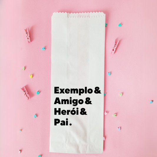 25 UN Saco de papel branco Dia dos Pais | Embalagem para mimo | Feliz dia dos Pais | Exemplo e amigo